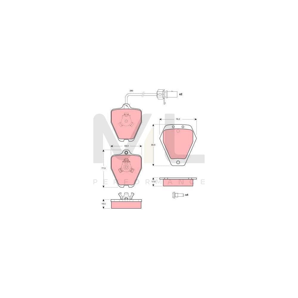 TRW Gdb1451 Brake Pad Set For Audi A6 Incl. Wear Warning Contact | ML Performance Car Parts