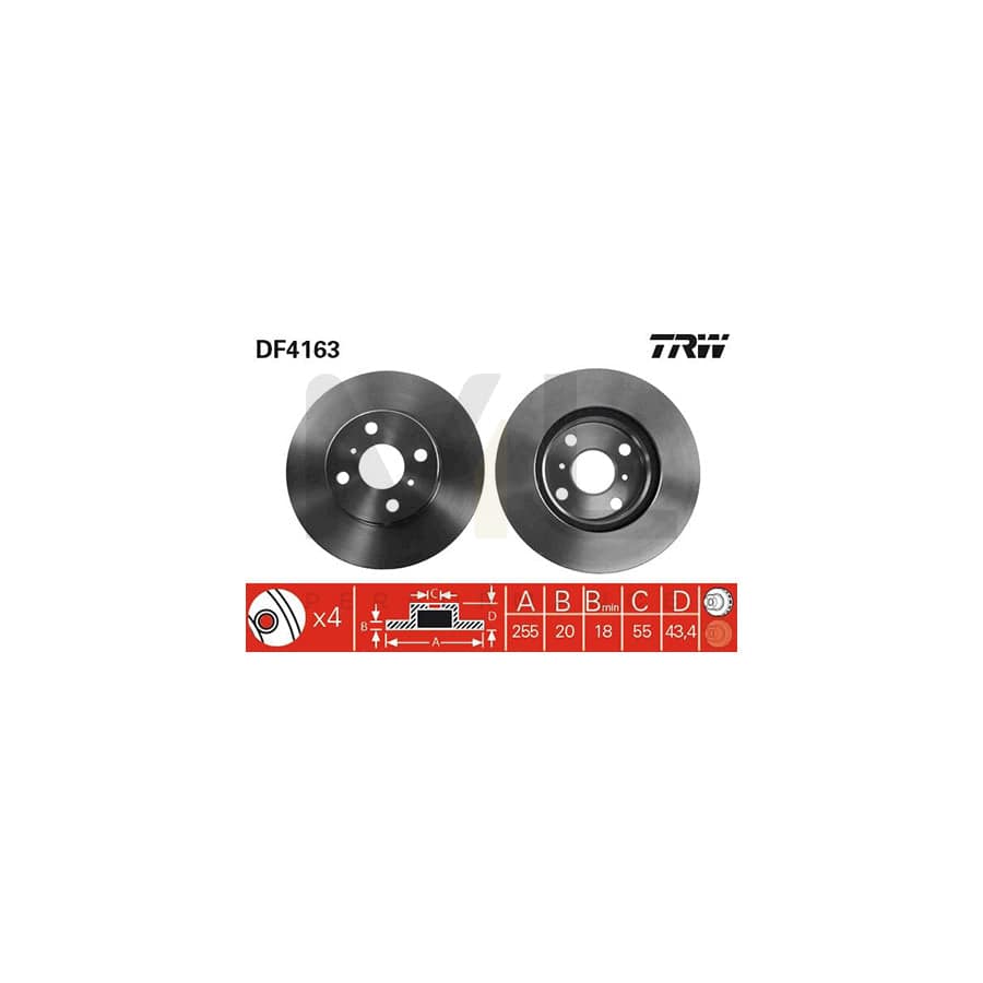 TRW DF4163 Brake Disc Vented, Painted | ML Performance Car Parts