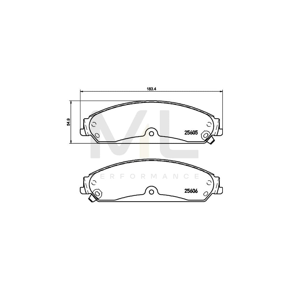 Hella 8DB 355 020-541 Brake Pad Set With Acoustic Wear Warning, With Accessories