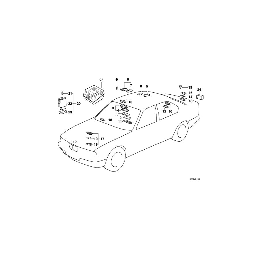Genuine BMW 63318350070 E34 E32 Right Rear Inter.Light And Reading Light BEIGE (Inc. M5 3.6, 735iL & 520i) | ML Performance US Car Parts