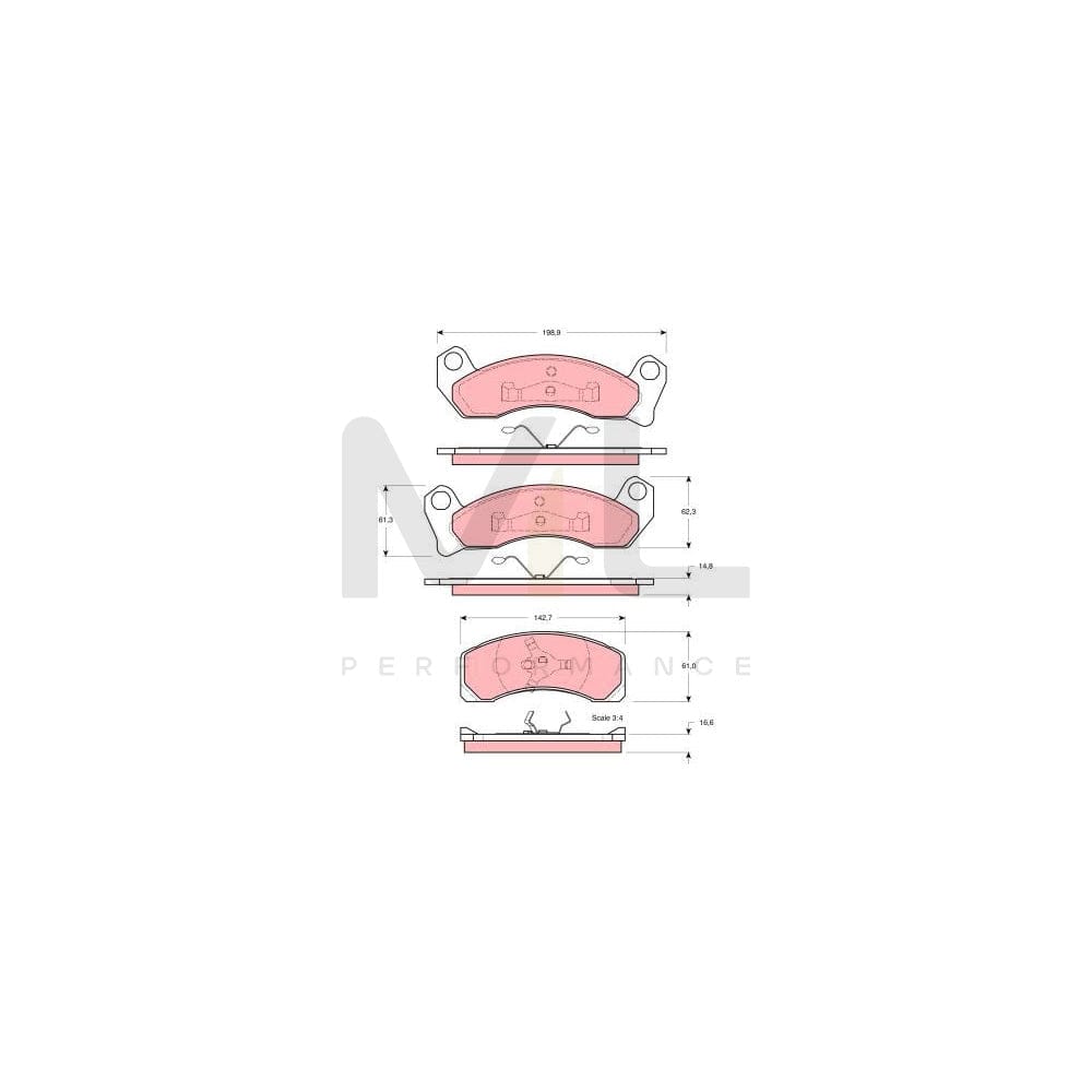 TRW Gdb4027 Brake Pad Set Not Prepared For Wear Indicator | ML Performance Car Parts