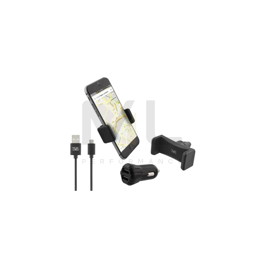TnB 8686 Car phone holder with charger, air vent, cigarette lighter, with USB cable, universal 360°°