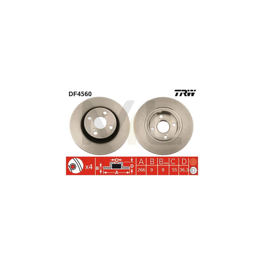 TRW DF4560 Brake Disc Solid, Painted | ML Performance Car Parts
