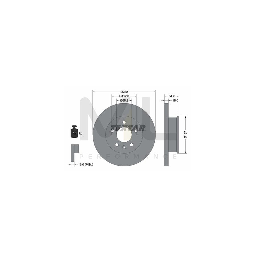 TEXTAR 92058500 Brake Disc Solid, without wheel hub, without wheel studs | ML Performance Car Parts