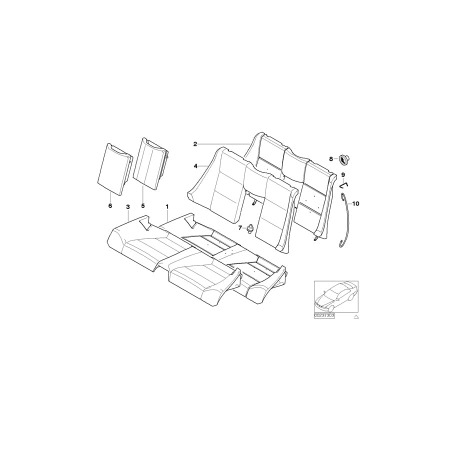 Genuine BMW 52208255021 E46 Seat Upholstery (Inc. 330Ci, 323Ci & 320Cd) | ML Performance US Car Parts