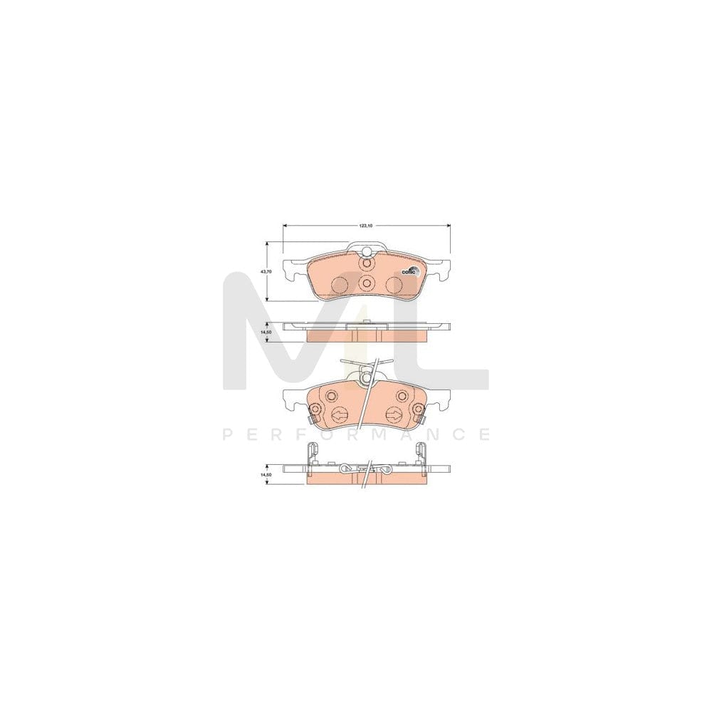 TRW Cotec Gdb3458 Brake Pad Set With Acoustic Wear Warning | ML Performance Car Parts