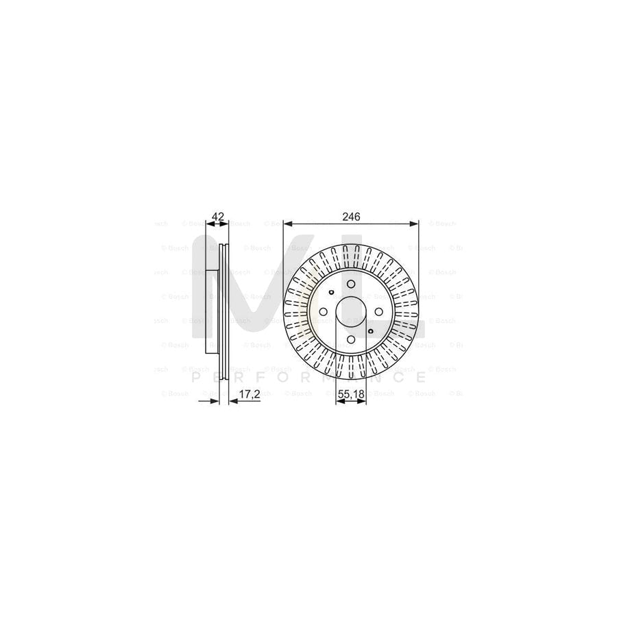 BOSCH 0 986 479 769 Brake Disc Vented, Oiled, High-carbon | ML Performance Car Parts