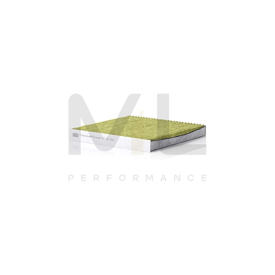 MANN-FILTER FP 22 021 Pollen filter Activated Carbon Filter, Activated Carbon Filter with polyphenol, Particulate filter (PM 2.5), with antibacterial action, with fungicidal effect, FreciousPlus