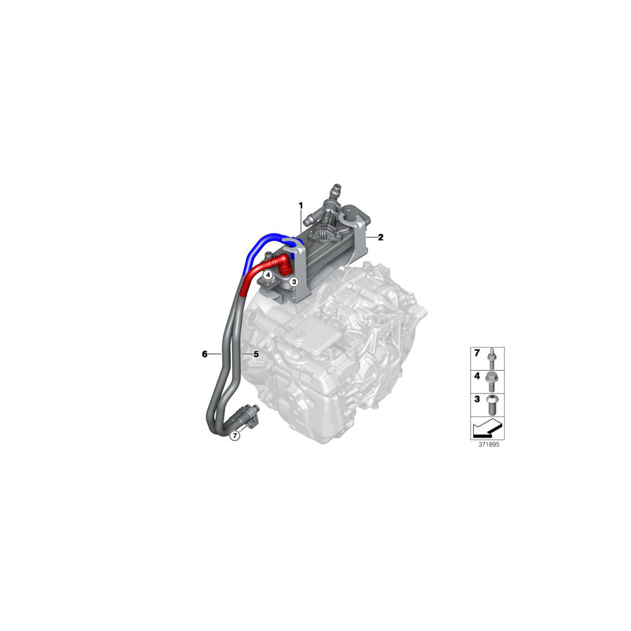 Genuine BMW 17227640807 Transmission Oil Cooler Line, Flow (Inc. i8) | ML Performance US Car Parts