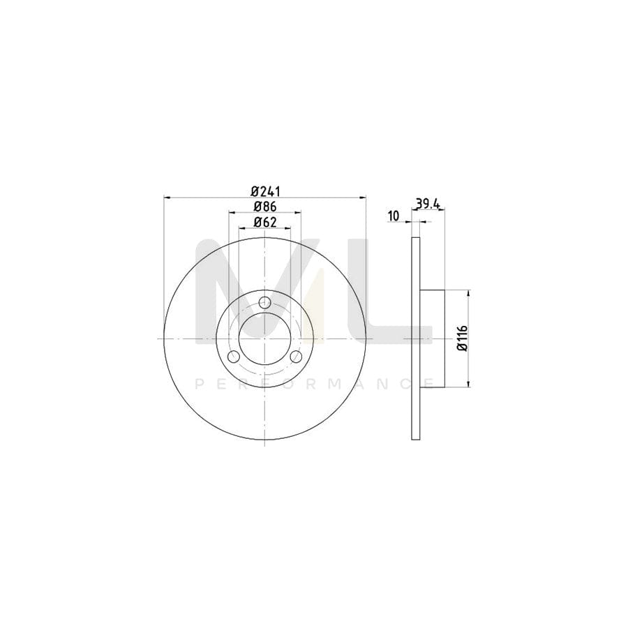 TEXTAR 92016400 Brake Disc Solid, without wheel hub, without wheel studs | ML Performance Car Parts
