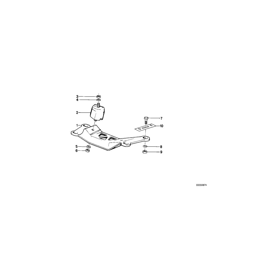 Genuine BMW 23711176037 E28 E24 Cross Member (Inc. 525e, 518i & 628CSi) | ML Performance US Car Parts