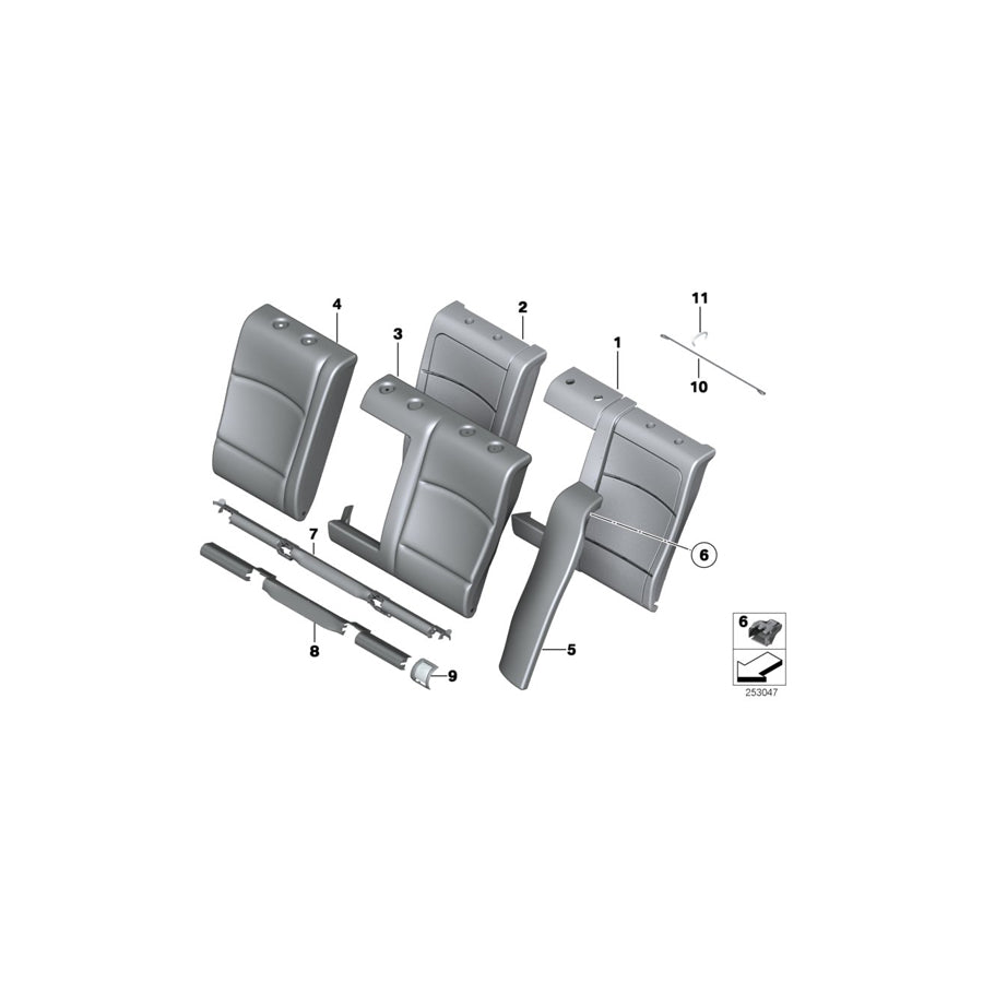 Genuine BMW 52207254032 Cover Backrest Cloth Right VENETOBEIGE (Inc. 528iX, Hybrid 5 & 530d) | ML Performance US