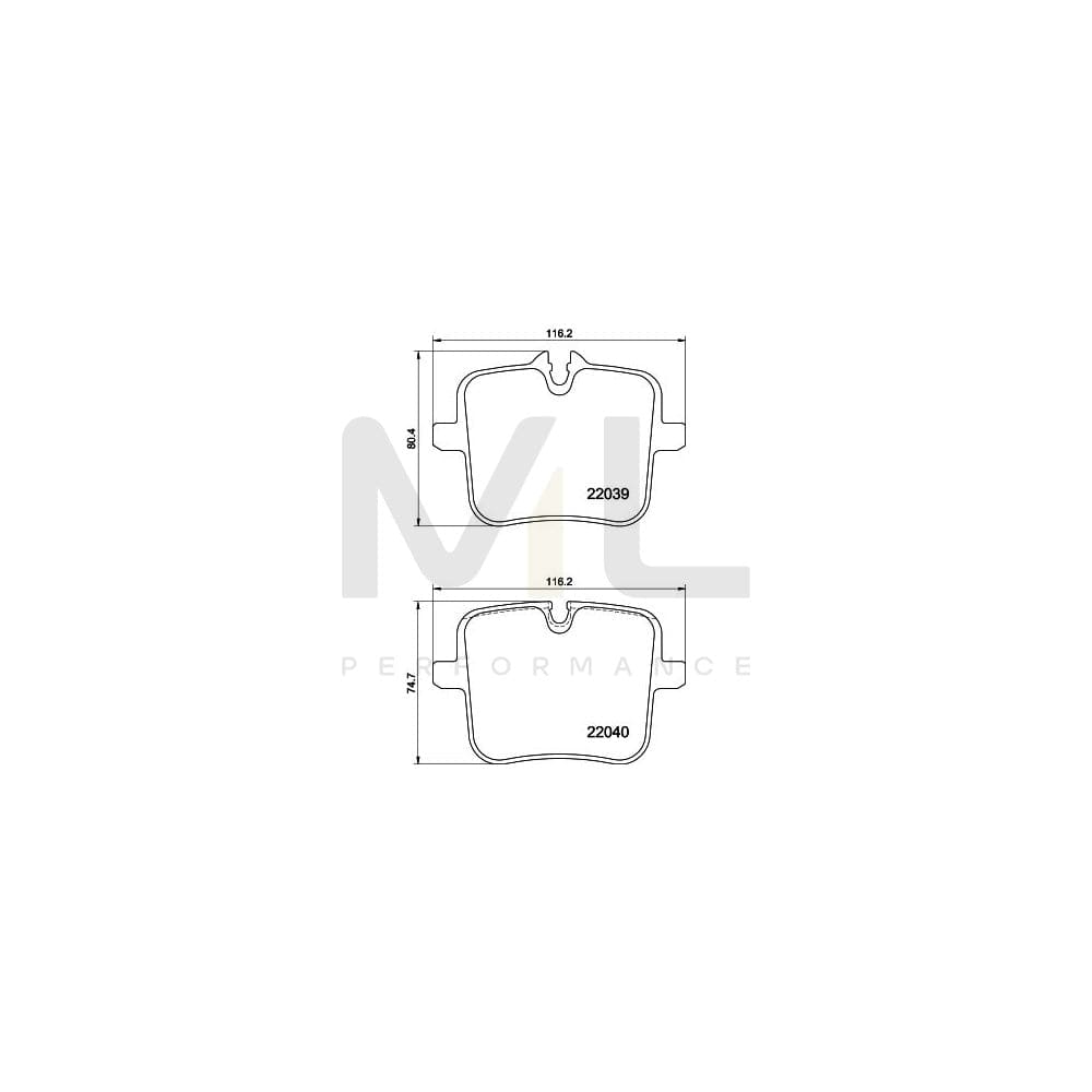 Hella 8DB 355 037-991 Brake Pad Set Prepared For Wear Indicator, With Brake Caliper Screws, With Accessories