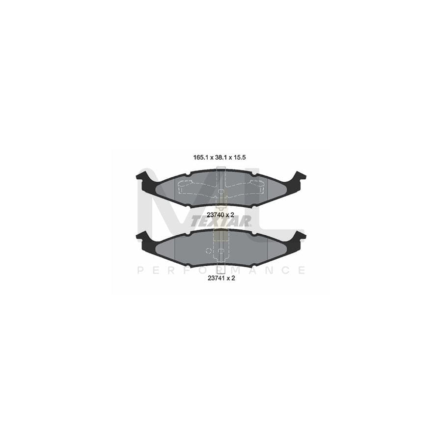 TEXTAR 2374001 Brake pad set not prepared for wear indicator | ML Performance Car Parts