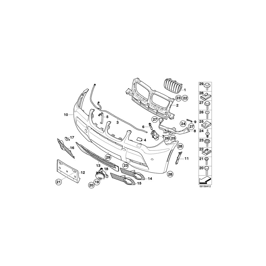 Genuine BMW 51113433416 E83 Trim Cover, Bumper, Primed, Front (Inc. X3 3.0sd, X3 3.0d & X3 2.5si) | ML Performance US Car Parts