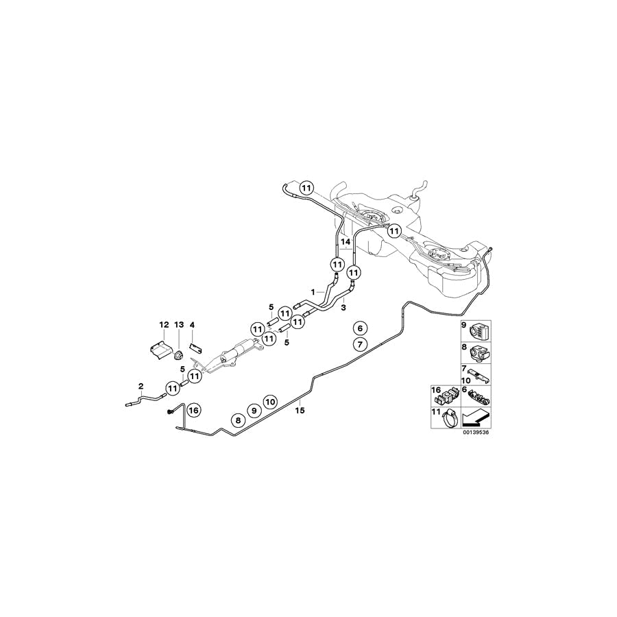 Genuine BMW 16136753247 E46 Scavenging Line Front (Inc. 316i, 318Ci & 316Ci) | ML Performance US Car Parts
