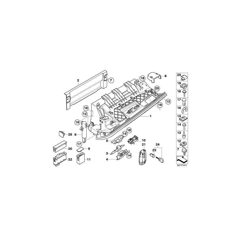 Genuine BMW 51169110540 E90 E92 Glove Box GRAU (Inc. 323i, 328i & 316d) | ML Performance US Car Parts