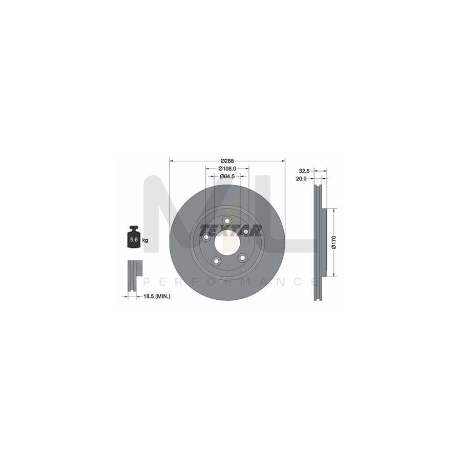 TEXTAR 92099100 Brake Disc Internally Vented, without wheel hub, without wheel studs | ML Performance Car Parts