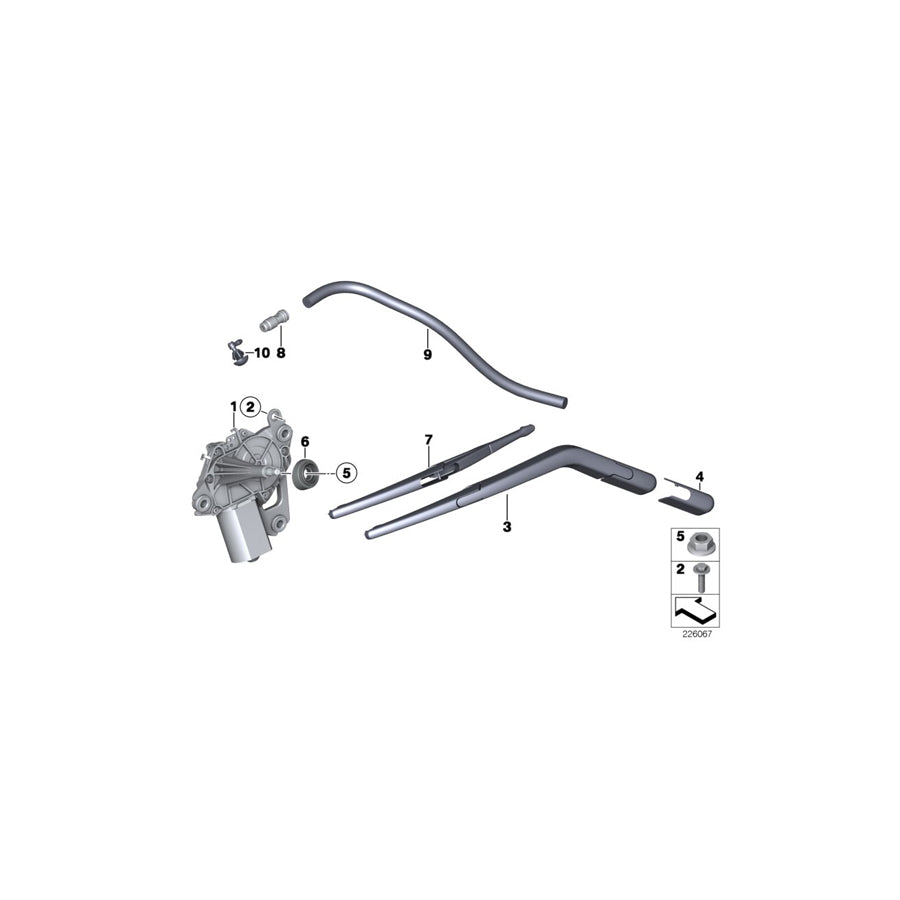 Genuine BMW Mini 63252755545 Spray Nozzle F Rear Window Cleaning (Inc. Coop.S JCW, Cooper D 1.6 & One D) | ML Performance US Car Parts