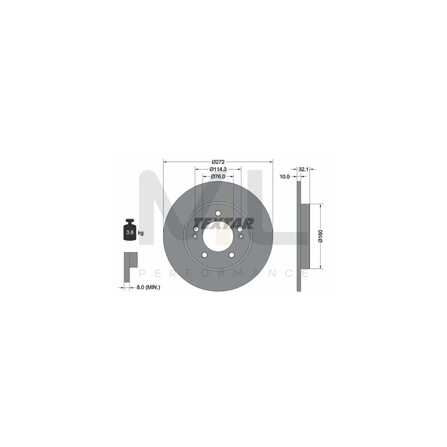 TEXTAR 92291703 Brake Disc Solid, Coated, without wheel hub, without wheel studs | ML Performance Car Parts