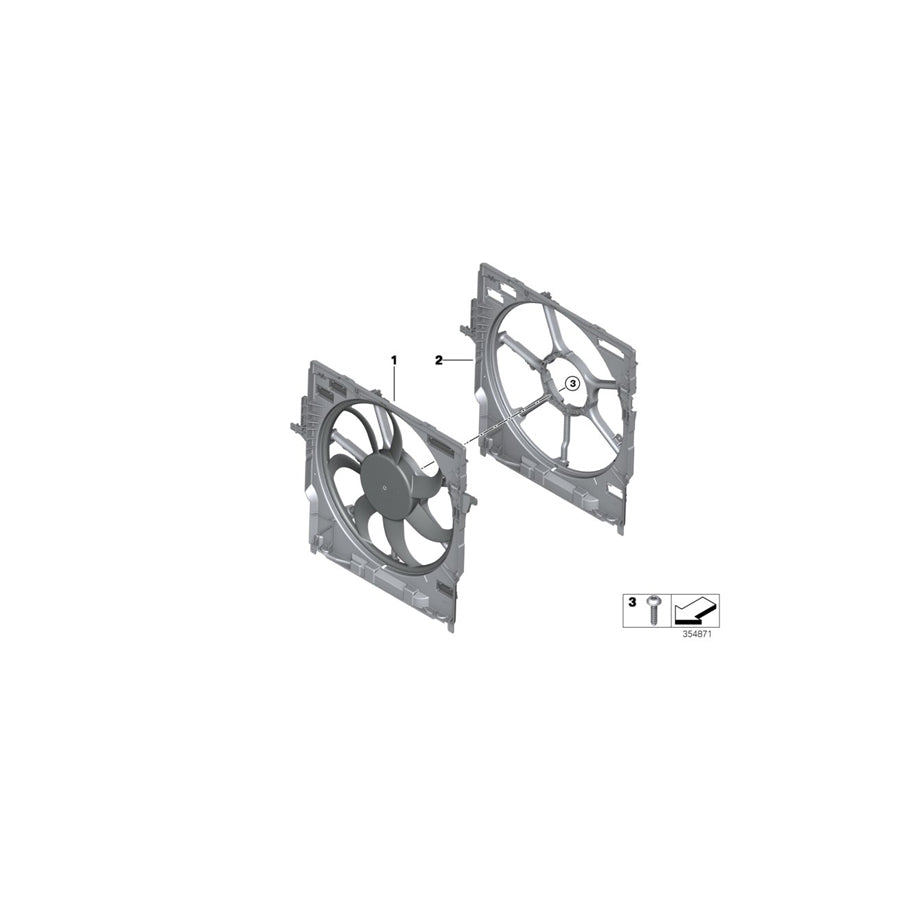 Genuine BMW 17427634466 F15 F16 Fan Housing With Fan 400W (Inc. X6 35iX, X5 25d & X5 28iX) | ML Performance US Car Parts