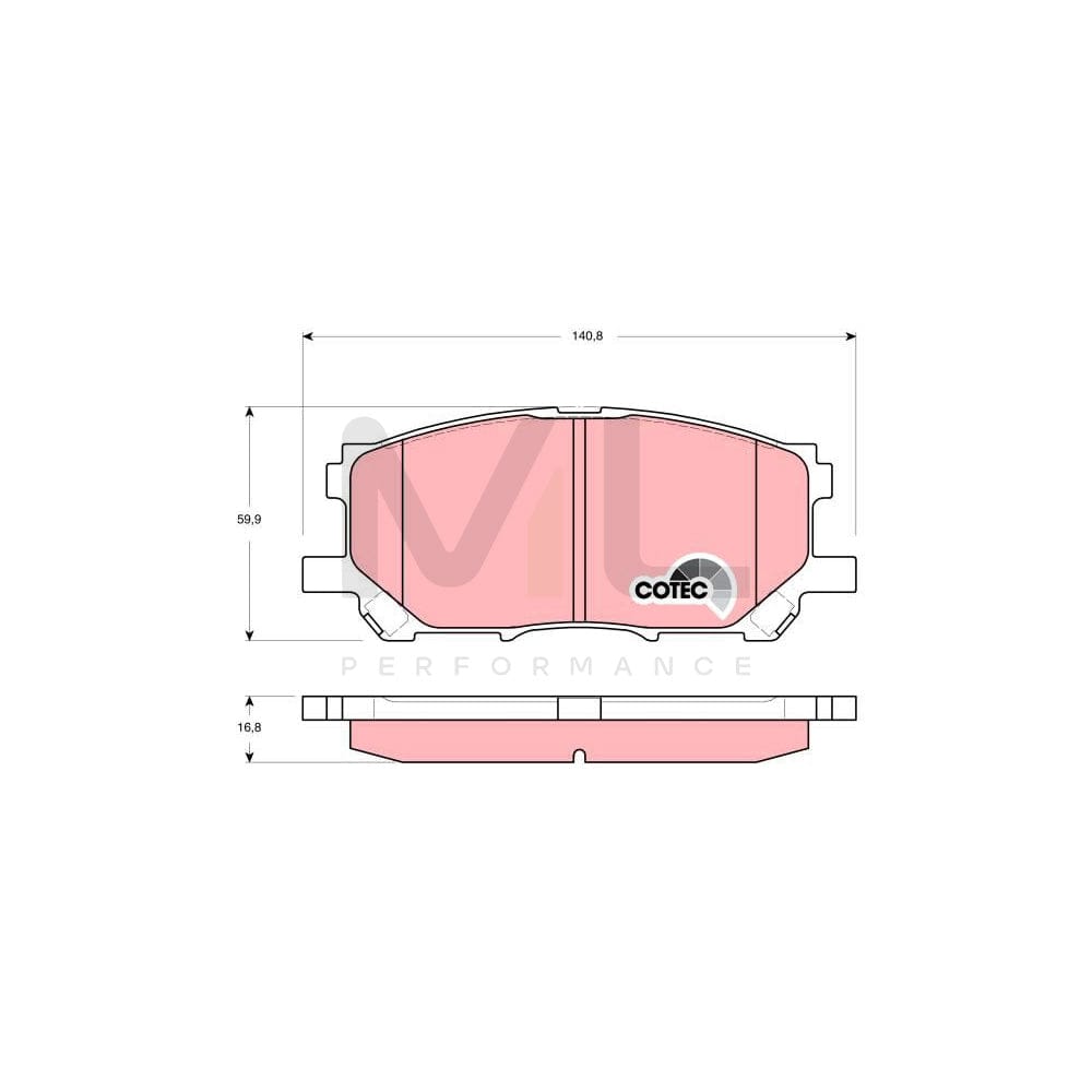 TRW Cotec Gdb3338 Brake Pad Set Not Prepared For Wear Indicator | ML Performance Car Parts
