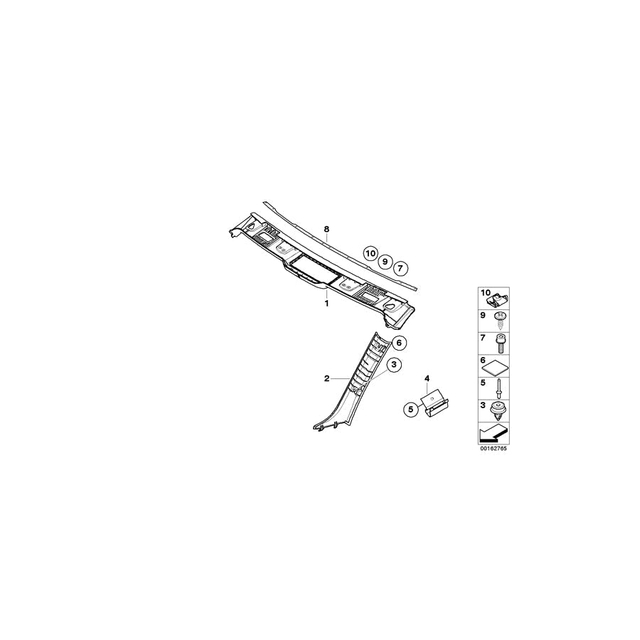 Genuine BMW 51437129311 E93 Left Column A Cover (Inc. 325d, 330d & 325i) | ML Performance US Car Parts