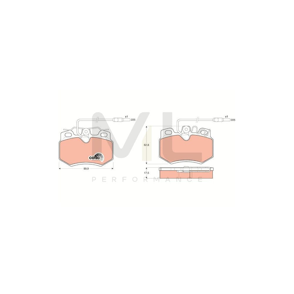 TRW Cotec Gdb808 Brake Pad Set Incl. Wear Warning Contact | ML Performance Car Parts