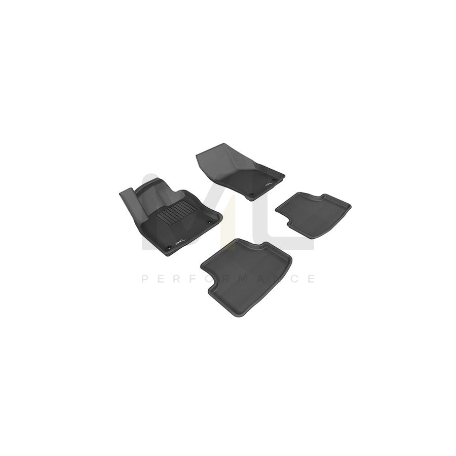 3D L1VW05001509 Floor mat set for VW GOLF Elastomer, Front, Rear, Quantity: 4, Black