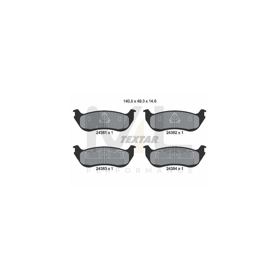 TEXTAR 2438101 Brake pad set not prepared for wear indicator | ML Performance Car Parts