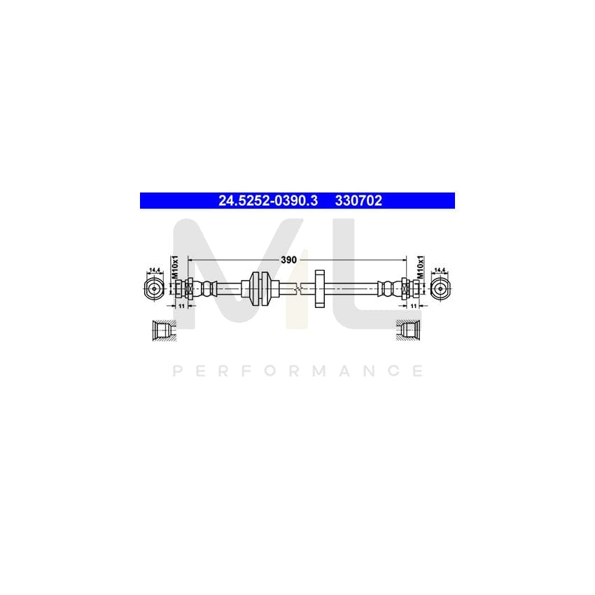 ATE 24.5252-0390.3 Brake Hose 390mm