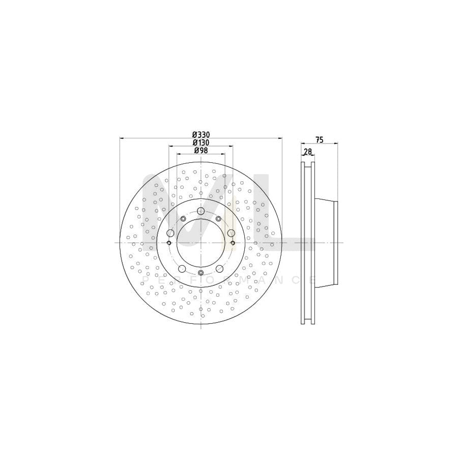 TEXTAR OE-Line 92218910 Brake Disc for PORSCHE 911 Internally Vented, High-carbon, without wheel hub, without wheel studs | ML Performance Car Parts