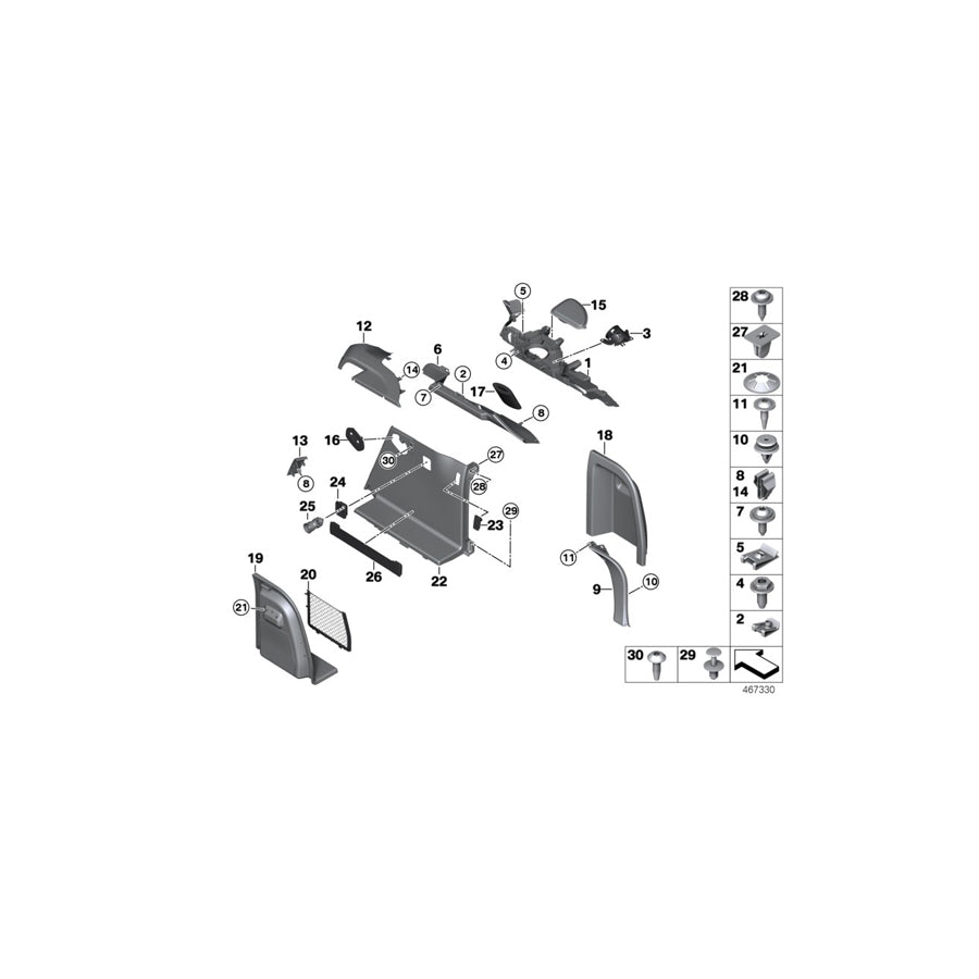 Genuine BMW 51437364025 F26 Cover, Belt Outlet, Left SCHWARZ (Inc. X4) | ML Performance US Car Parts