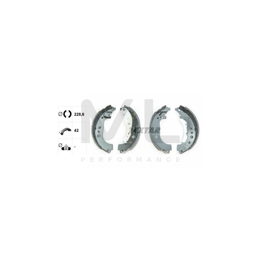 TEXTAR 91081700 Brake Shoe Set with handbrake lever | ML Performance Car Parts