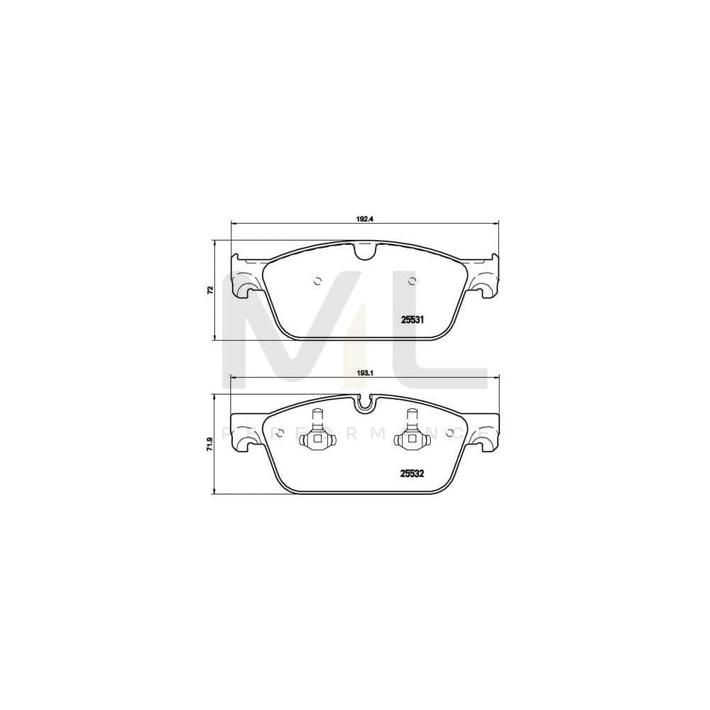 Brembo P 50 102X Brake Pad Set Prepared For Wear Indicator | ML Performance Car Parts