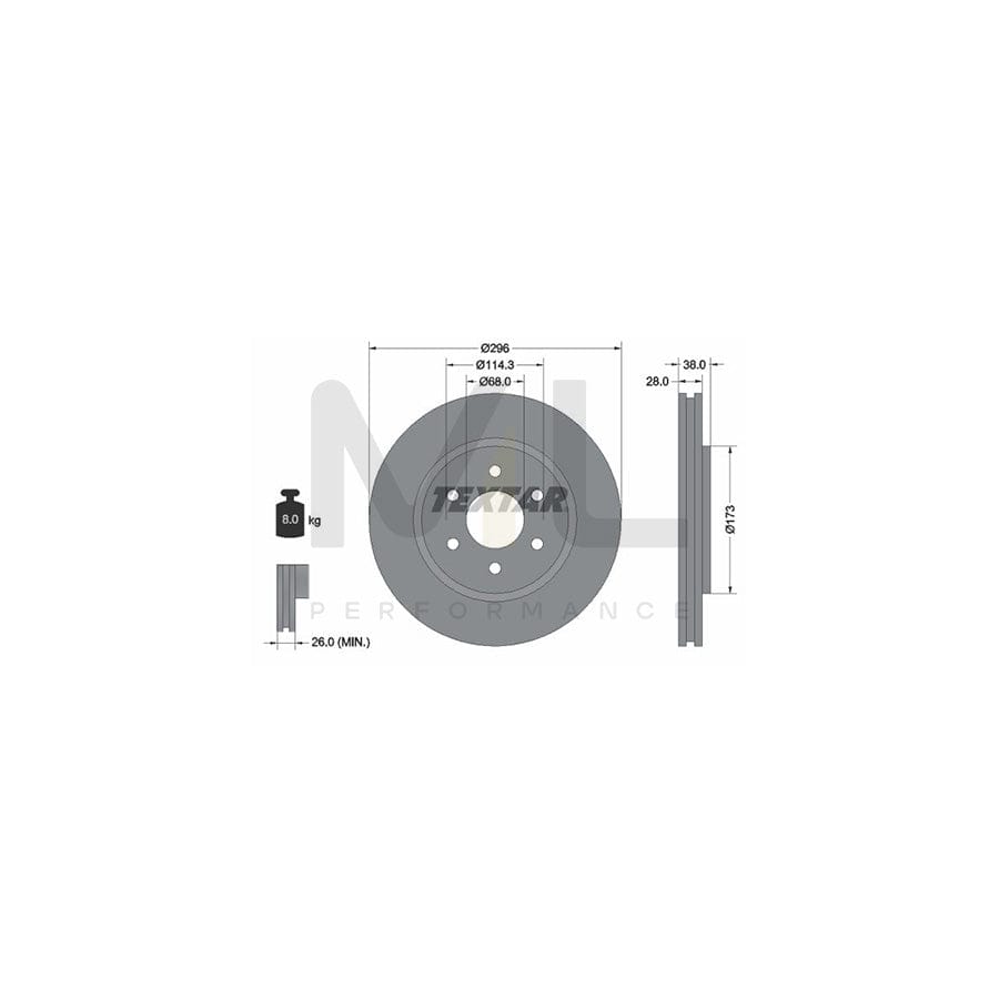 TEXTAR PRO 92199603 Brake Disc Internally Vented, Coated, without wheel hub, without wheel studs | ML Performance Car Parts
