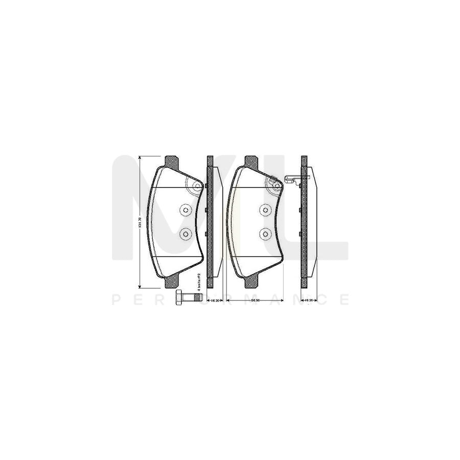 Bosch 0986Tb2936 Brake Pad Set Excl. Wear Warning Contact, With Bolts, With Accessories | ML Performance Car Parts