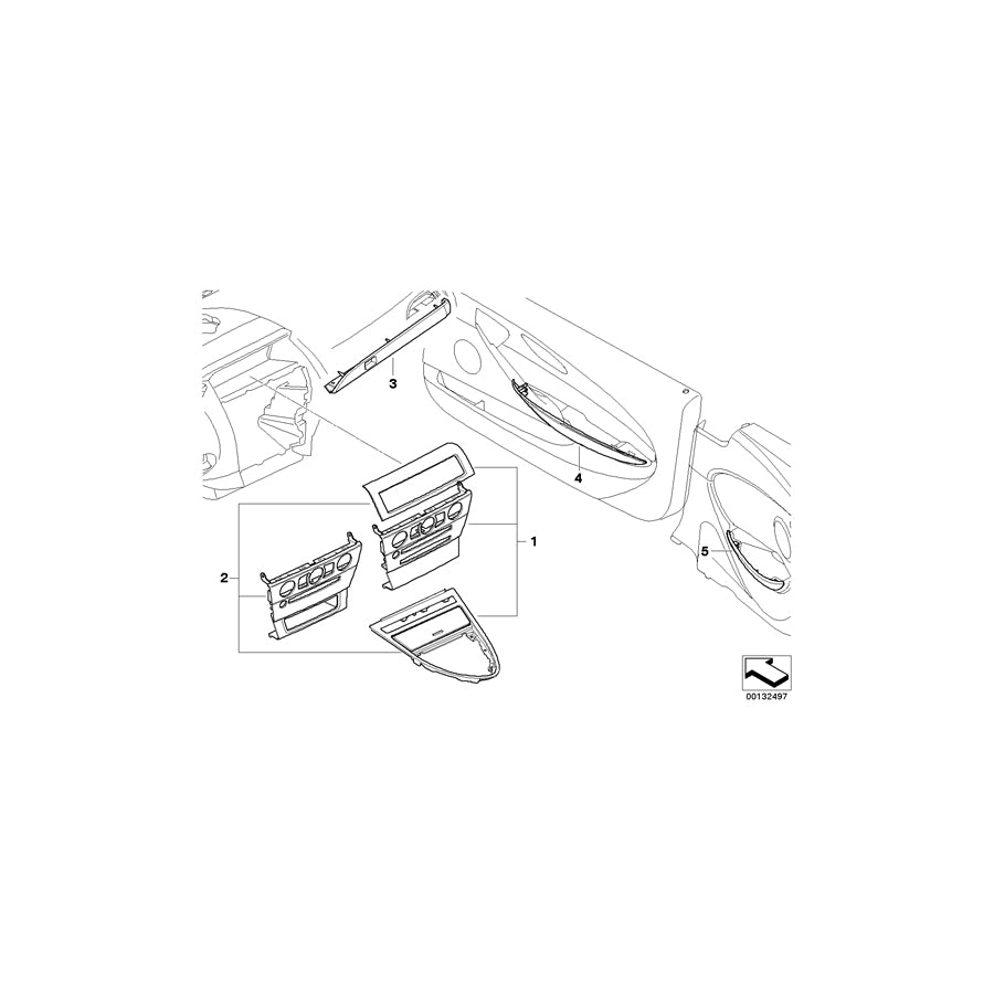 Genuine BMW 51417116056 E63 E64 Decorative Strip, Door Front Right BIRKE BEIGE (Inc. 630i, 635d & 650i) | ML Performance US Car Parts