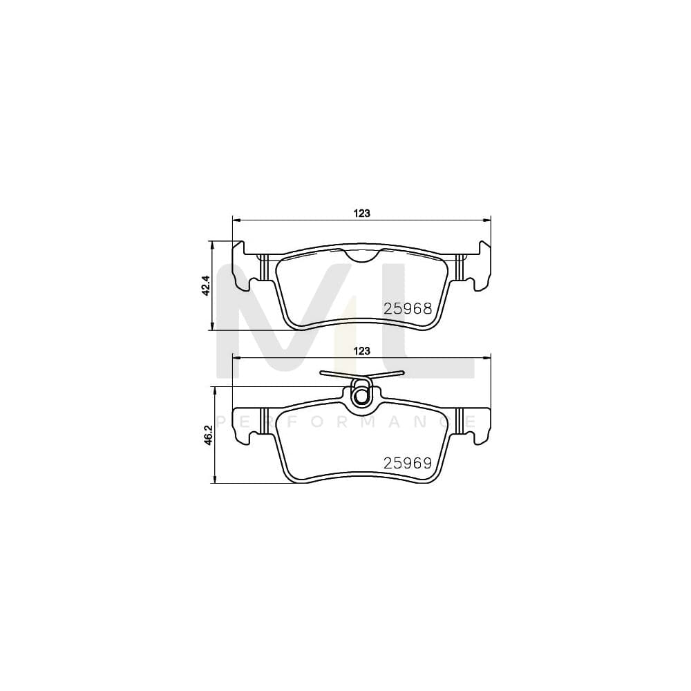 Hella 8DB 355 021-701 Brake Pad Set For Peugeot 308 Not Prepared For Wear Indicator