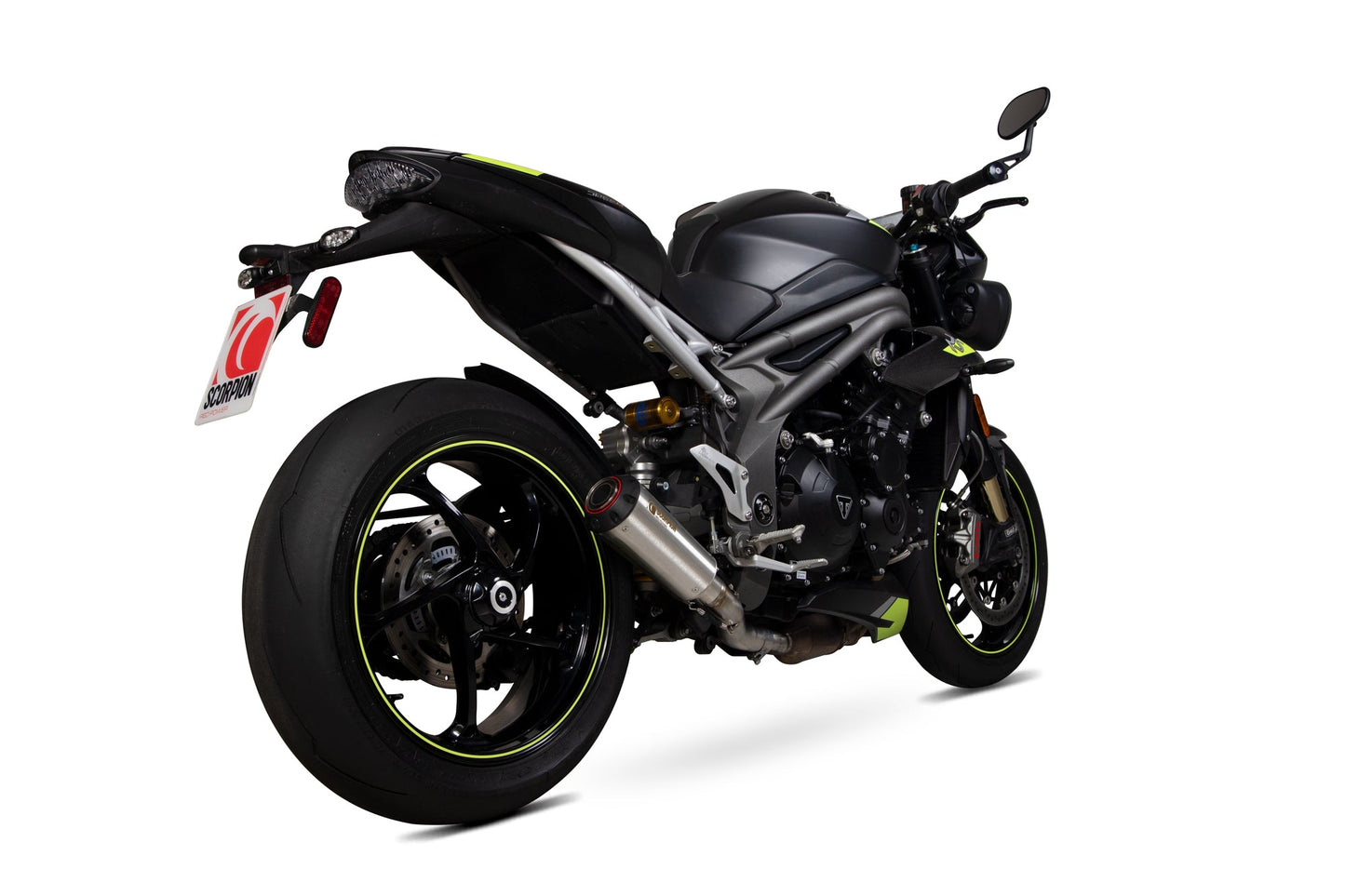 Scorpion PTR88SESEO Triumph Speed Triple Red Power Slip-On - Brushed Stainless Steel Sleeve | ML Performance US US