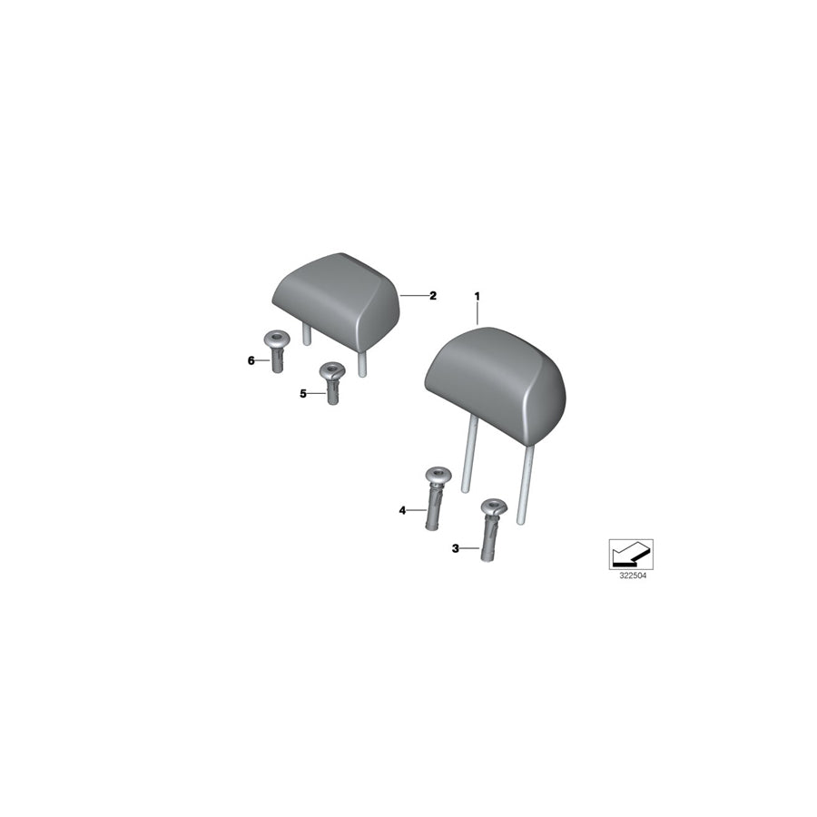 Genuine BMW 52207349414 F15 Headrest, Leather, Outer LCEW LCEX ELF.W (Inc. X5 25d, X5 50iX 4.0 & X5 50iX) | ML Performance US