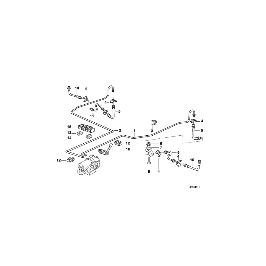 Genuine BMW 34301163685 E36 Bracket Brake Pipe Left (Inc. Z3 2.8, Z3 2.5 & Z3 1.8) | ML Performance US Car Parts