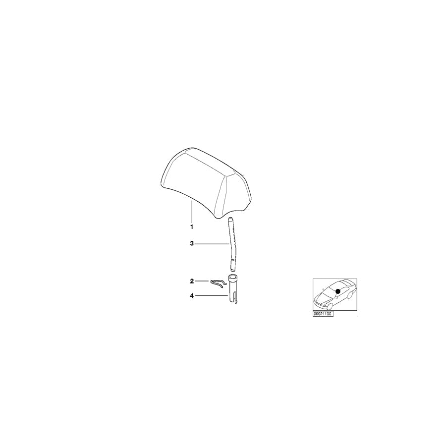 Genuine BMW 52207902141 E46 Headrest Leather SCHWARZ (Inc. & M3) | ML Performance US Car Parts