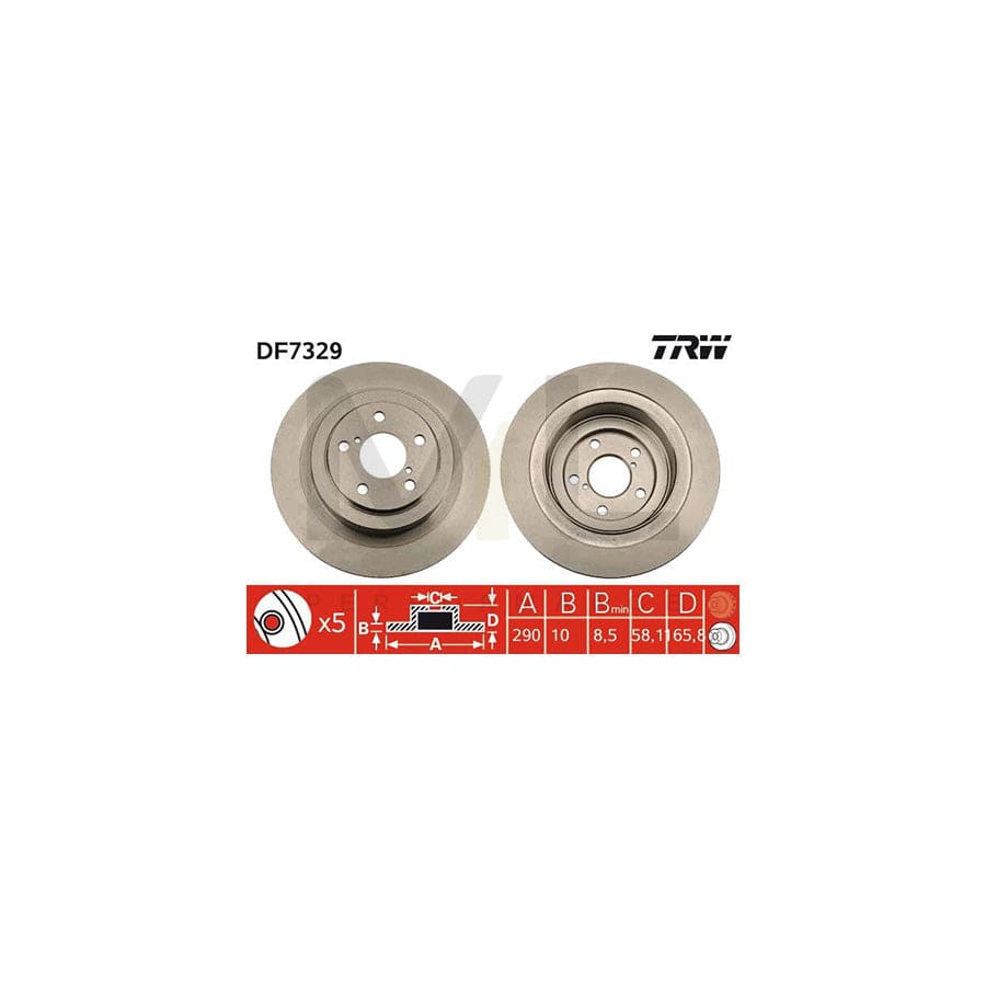 TRW DF7329 Brake Disc Solid, Painted | ML Performance Car Parts