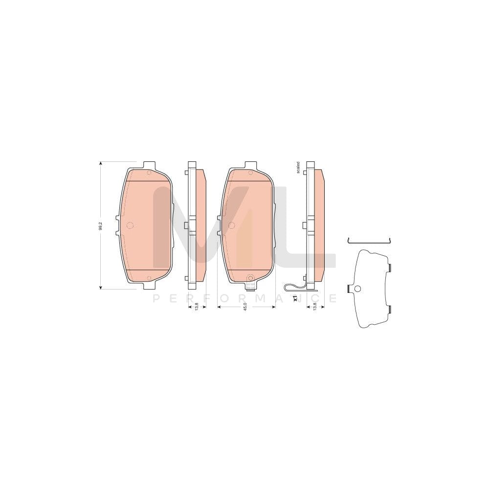 TRW Gdb3402 Brake Pad Set For Mazda Mx-5 Iii (Nc) With Acoustic Wear Warning, With Accessories | ML Performance Car Parts
