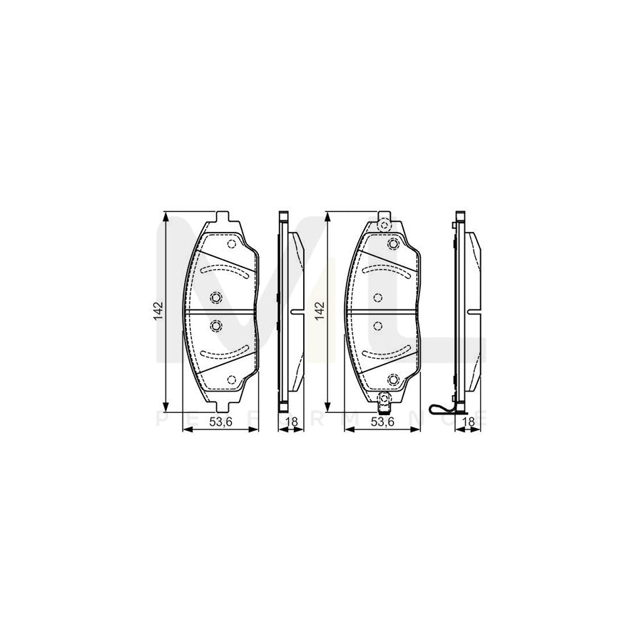 Bosch 0986Tb3229 Brake Pad Set With Acoustic Wear Warning | ML Performance Car Parts