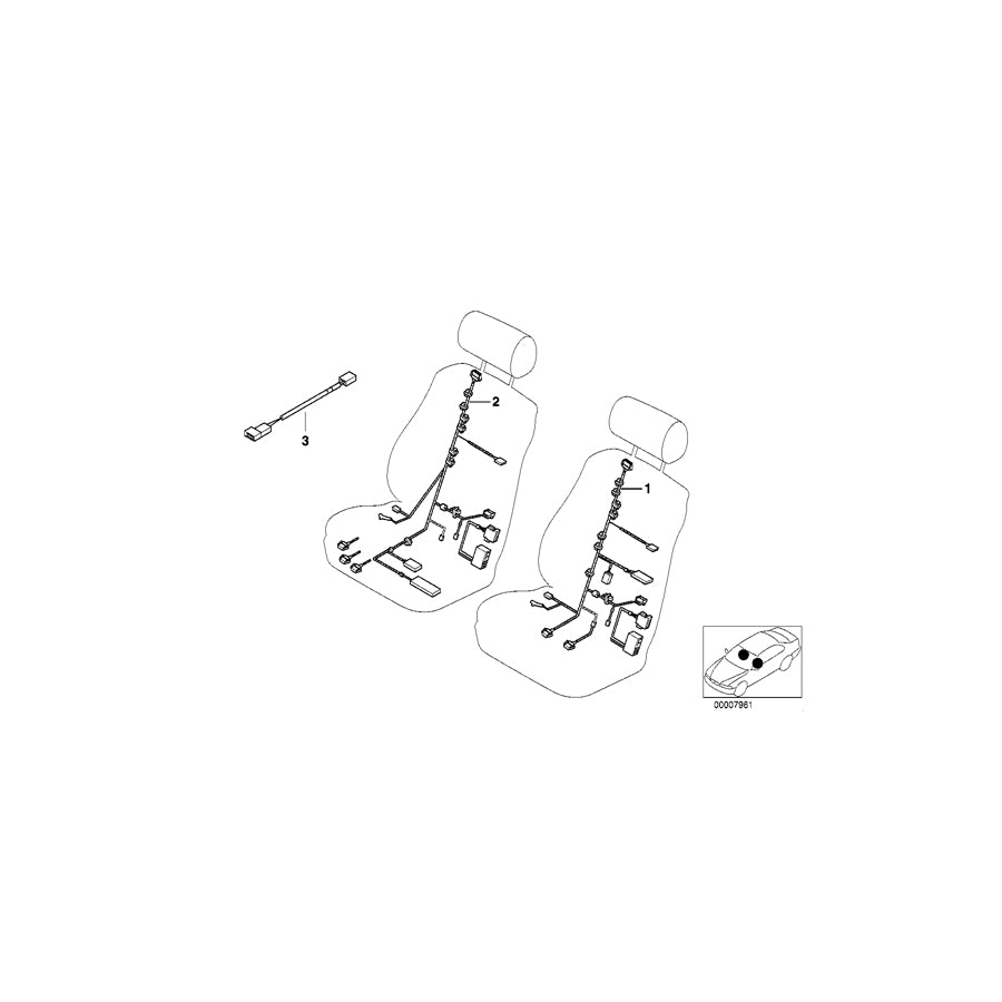 Genuine BMW 61126969236 E60 E61 Wiring Set Seat, Passenger'S Side (Inc. 530xd, 530xi & 550i) | ML Performance US Car Parts