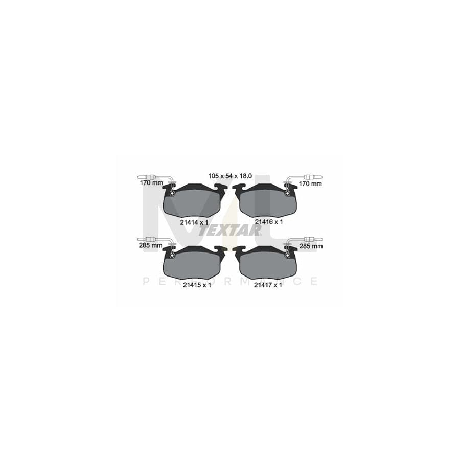TEXTAR 2141401 Brake pad set for CITRO?N AX with integrated wear warning contact | ML Performance Car Parts