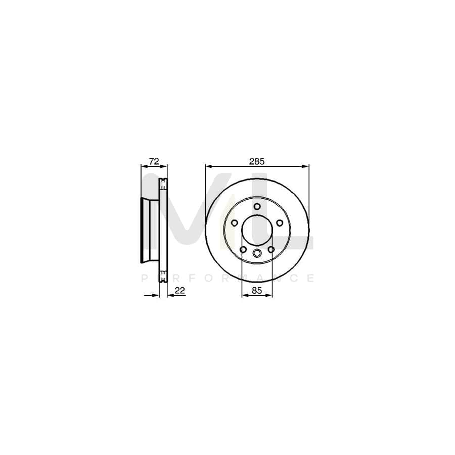 BOSCH 0 986 479 212 Brake Disc suitable for MERCEDES-BENZ SPRINTER Vented, Oiled, Alloyed / High-carbon | ML Performance Car Parts