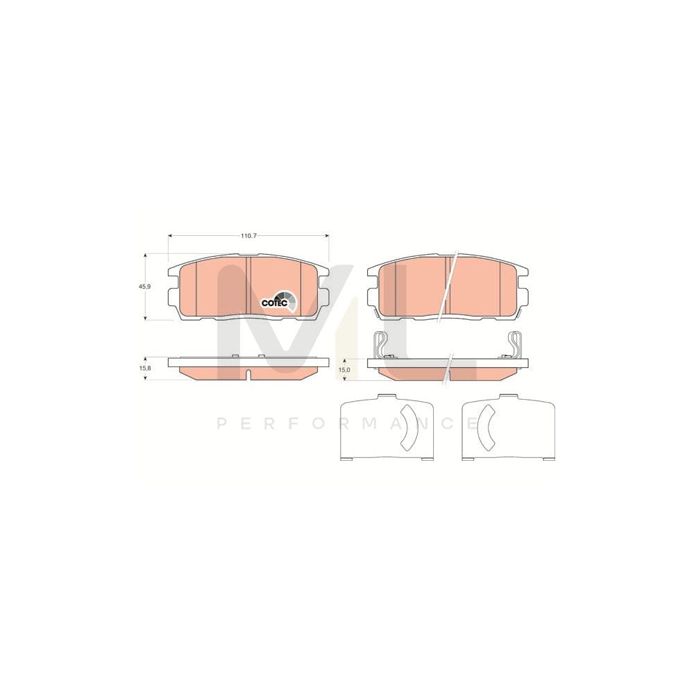 TRW Cotec Gdb1716 Brake Pad Set With Acoustic Wear Warning | ML Performance Car Parts